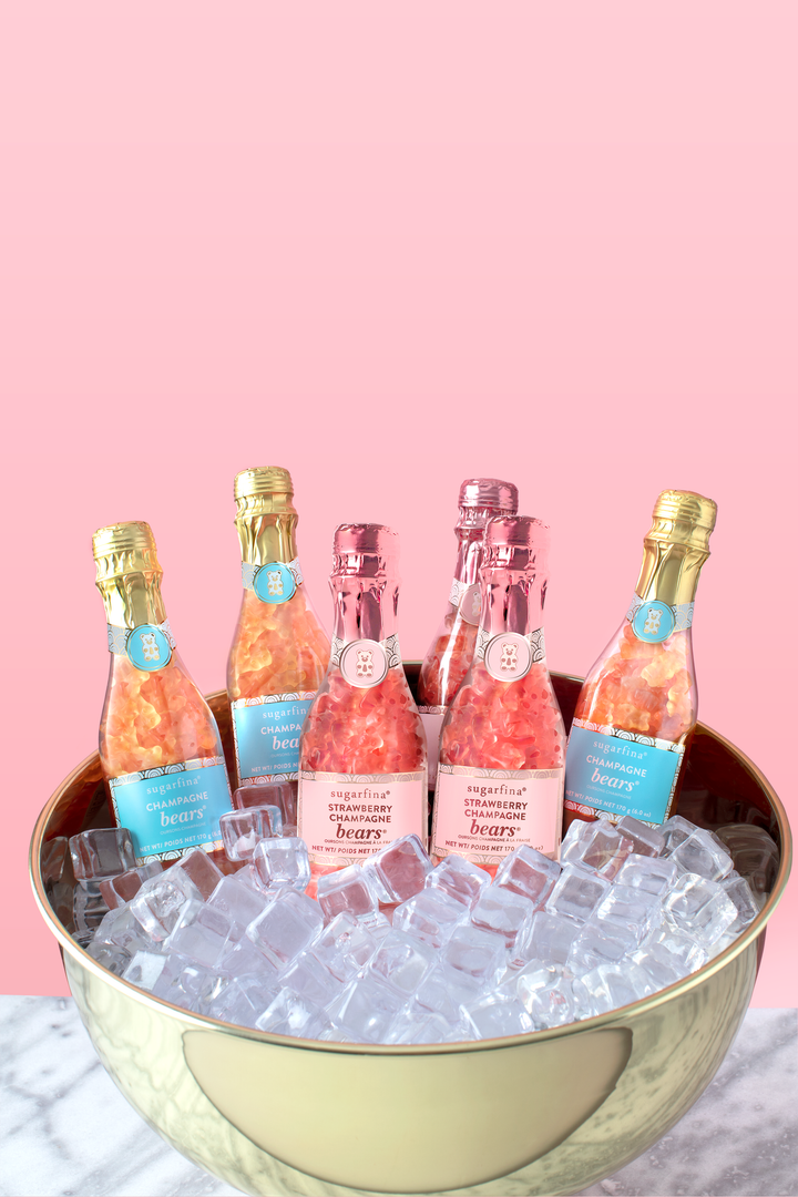 Strawberry Champagne Bears in a Celebration Bottle