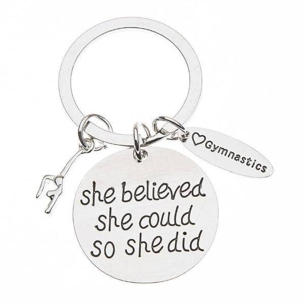 "She Believed She Could So She Did" Keychain