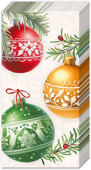 Pocket Tissues Christmas Bubbles Cream Christmas