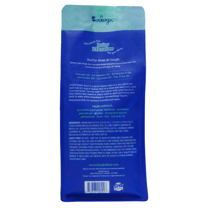 Stuffy Nose & Cough Essential Oil Epsom Salt Soak