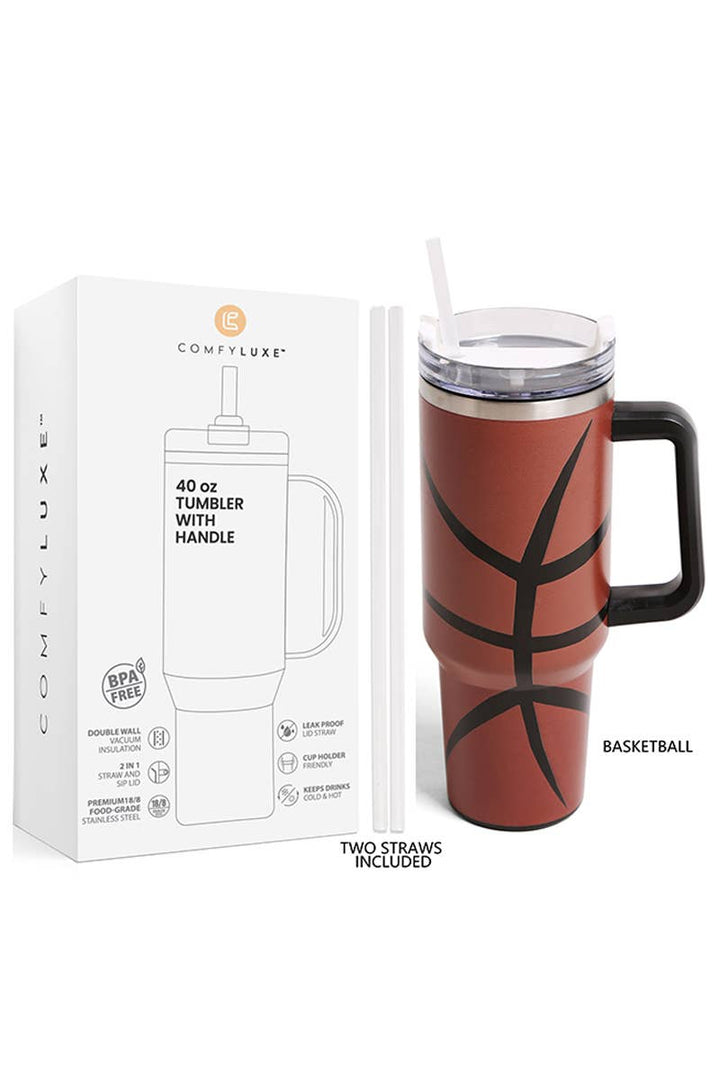 Basketball Tumbler with Handle