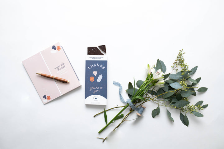 Thank You Card with Chocolate Inside - Thanks, You're a Gem!