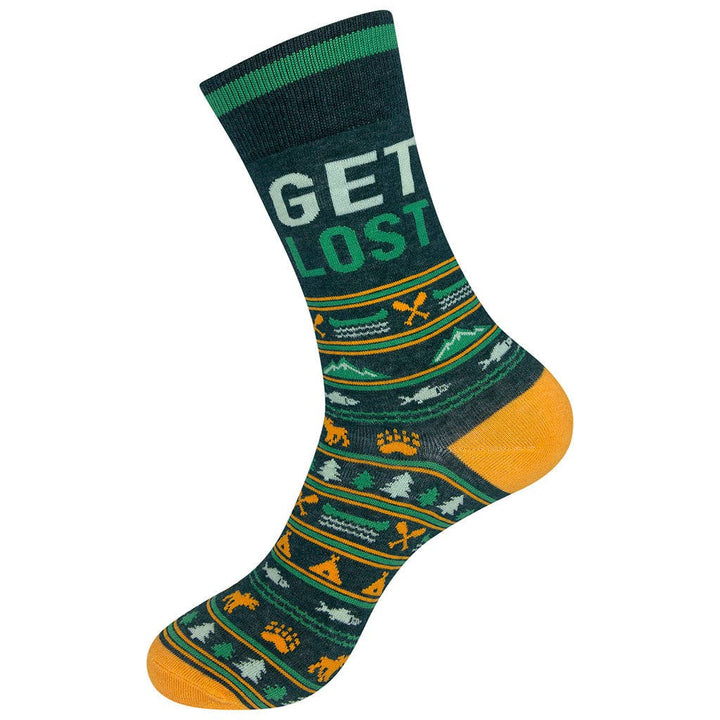 Get Lost | Funny Socks | Funny Gift | Dark Green Socks