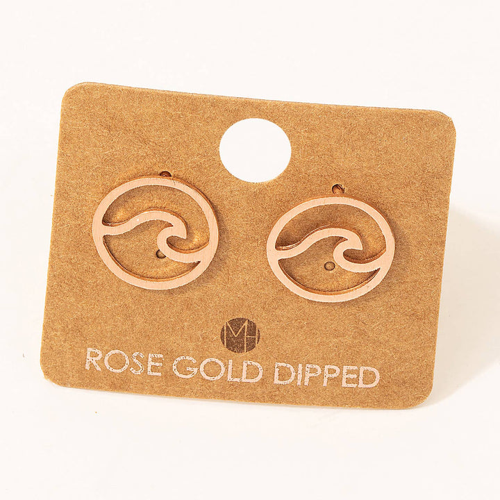 Circle Tidal Wave Stud Earrings