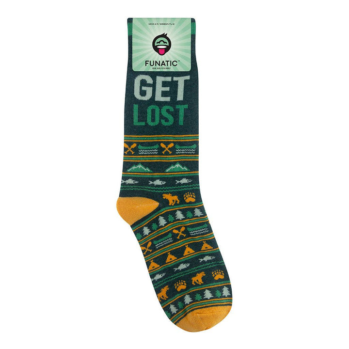 Get Lost | Funny Socks | Funny Gift | Dark Green Socks