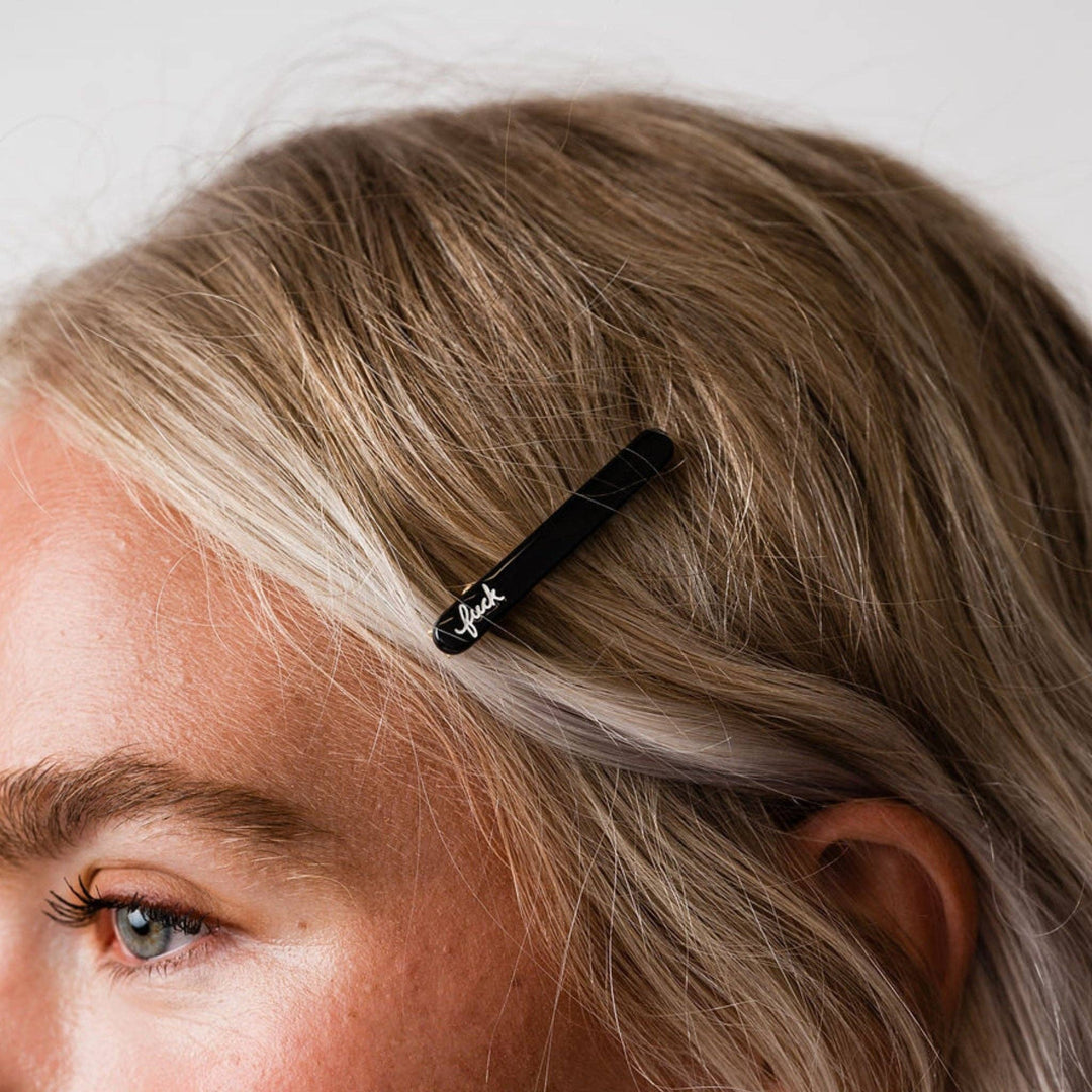 Fuck Script Hair Clips