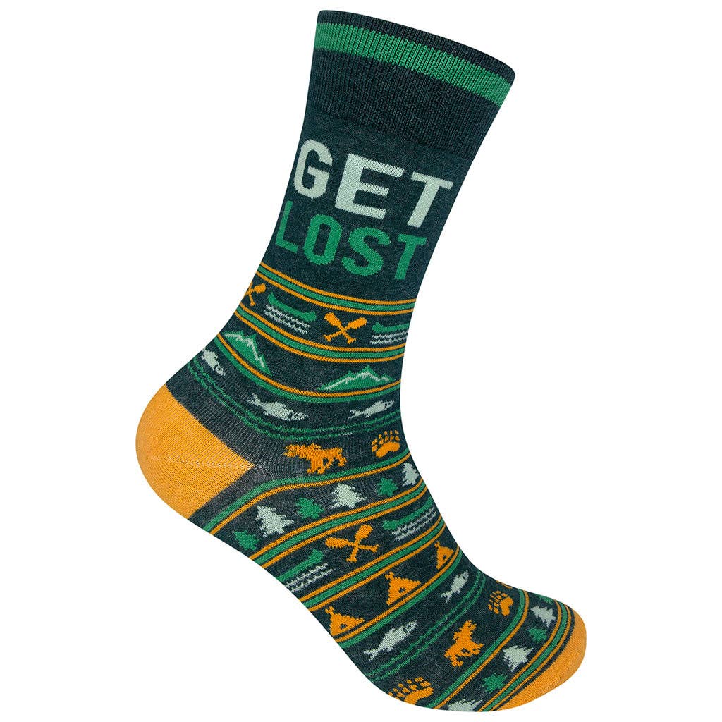 Get Lost | Funny Socks | Funny Gift | Dark Green Socks
