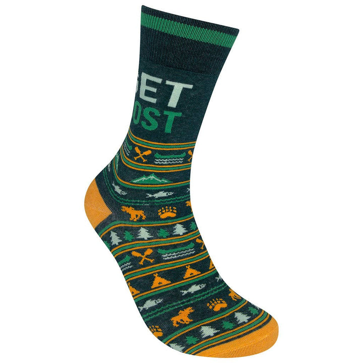 Get Lost | Funny Socks | Funny Gift | Dark Green Socks