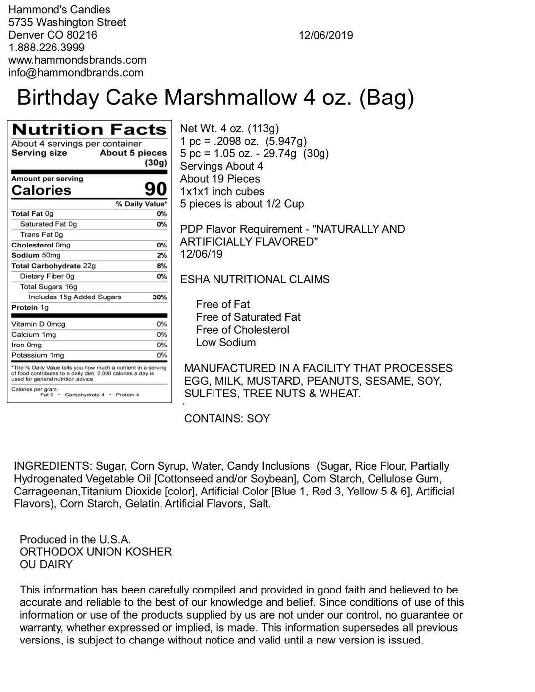 Birthday Cake Marshmallows