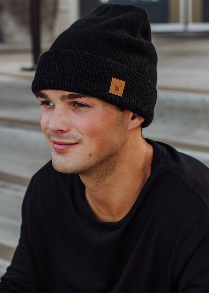 Mens Black Beanie