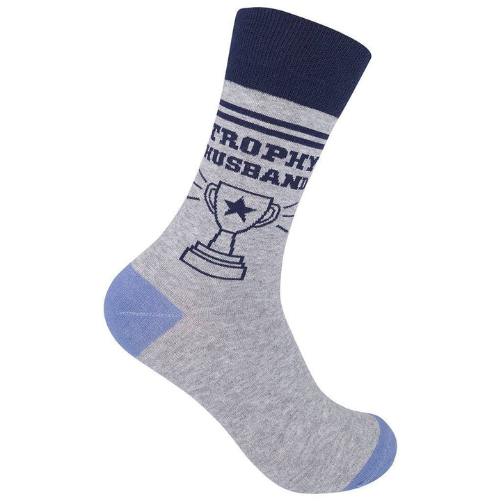 Trophy Husband | Funny Socks | Wedding Gift | Gray Socks