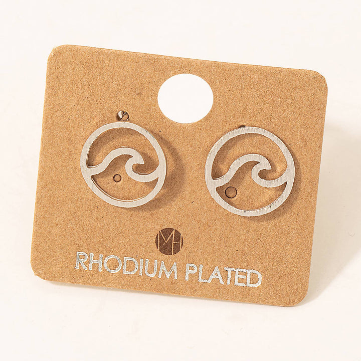 Circle Tidal Wave Stud Earrings