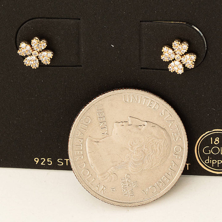 Pave Clover Stud Earrings