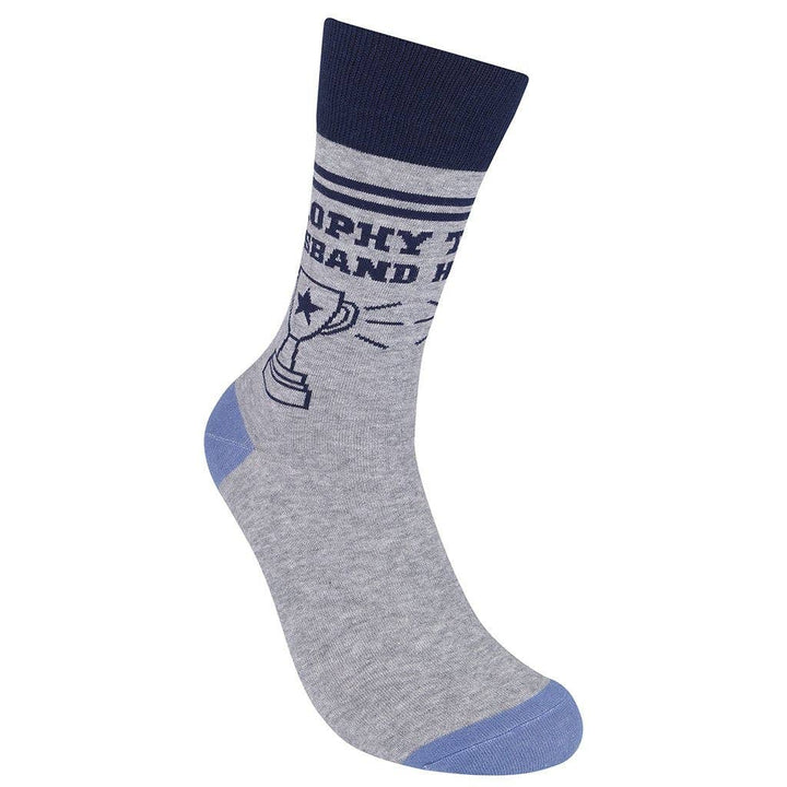 Trophy Husband | Funny Socks | Wedding Gift | Gray Socks