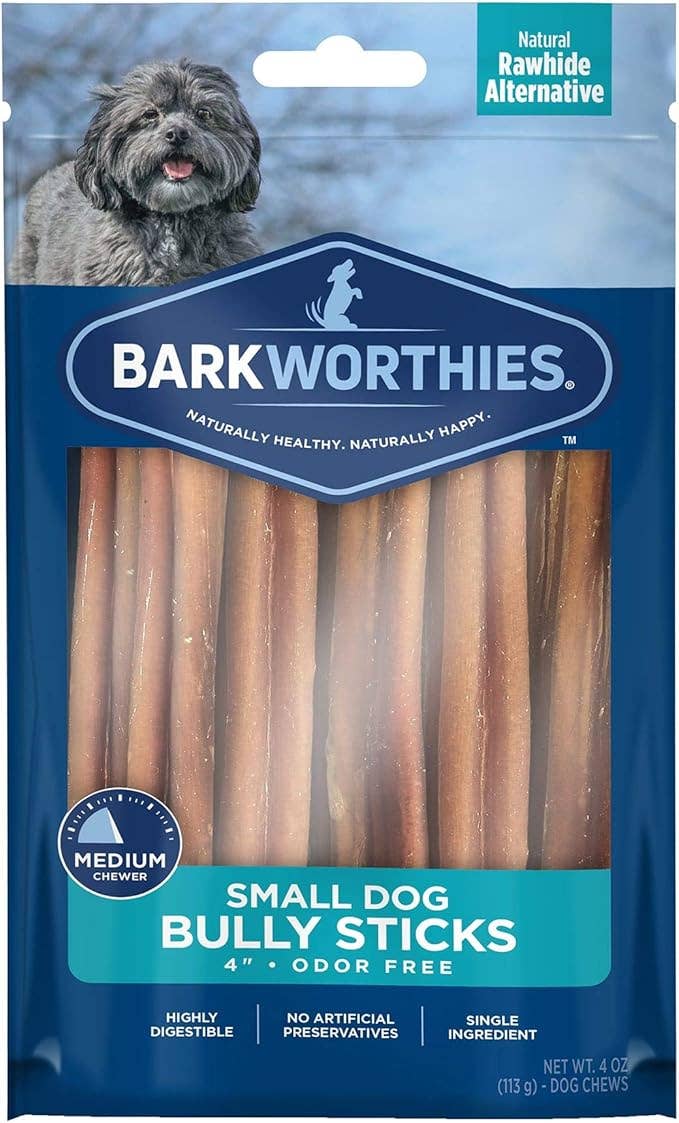 Barkworthies Bully Stick- Odor Free 4"