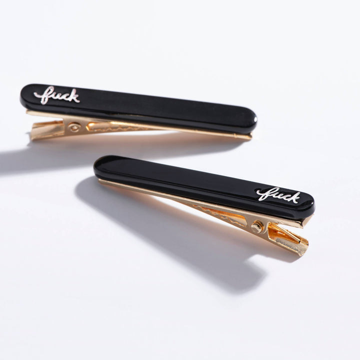 Fuck Script Hair Clips